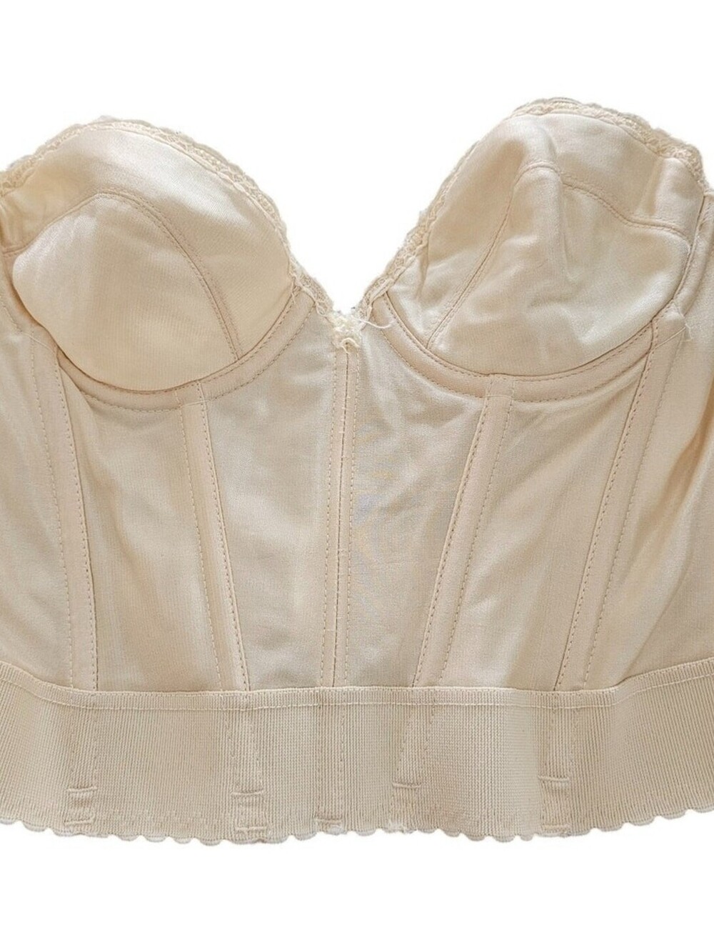 Vintage Carnival Womens Sz 36A Low Back Corset Top Beige Style 203
